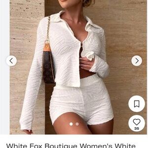 White Textured Two-Piece Set